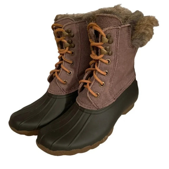 Sperry  Topsider Faux Fur Duck Rain Boots - Picture 5 of 11